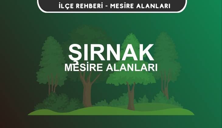 Şırnak Mesire Alanları Listesi - Kamp ve Piknik Yerleri